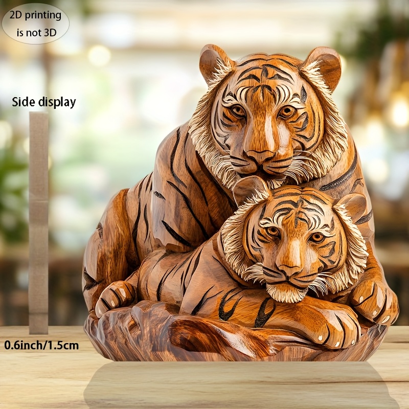 Rare Tiger Ornament iron length 23cm height 10cm sculpture