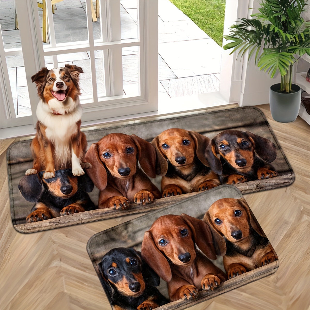 

Dachshund-themed Non-slip Door Mat - Machine Washable, Thick Indoor Entrance Rug For Kitchen, Bathroom, Laundry Room