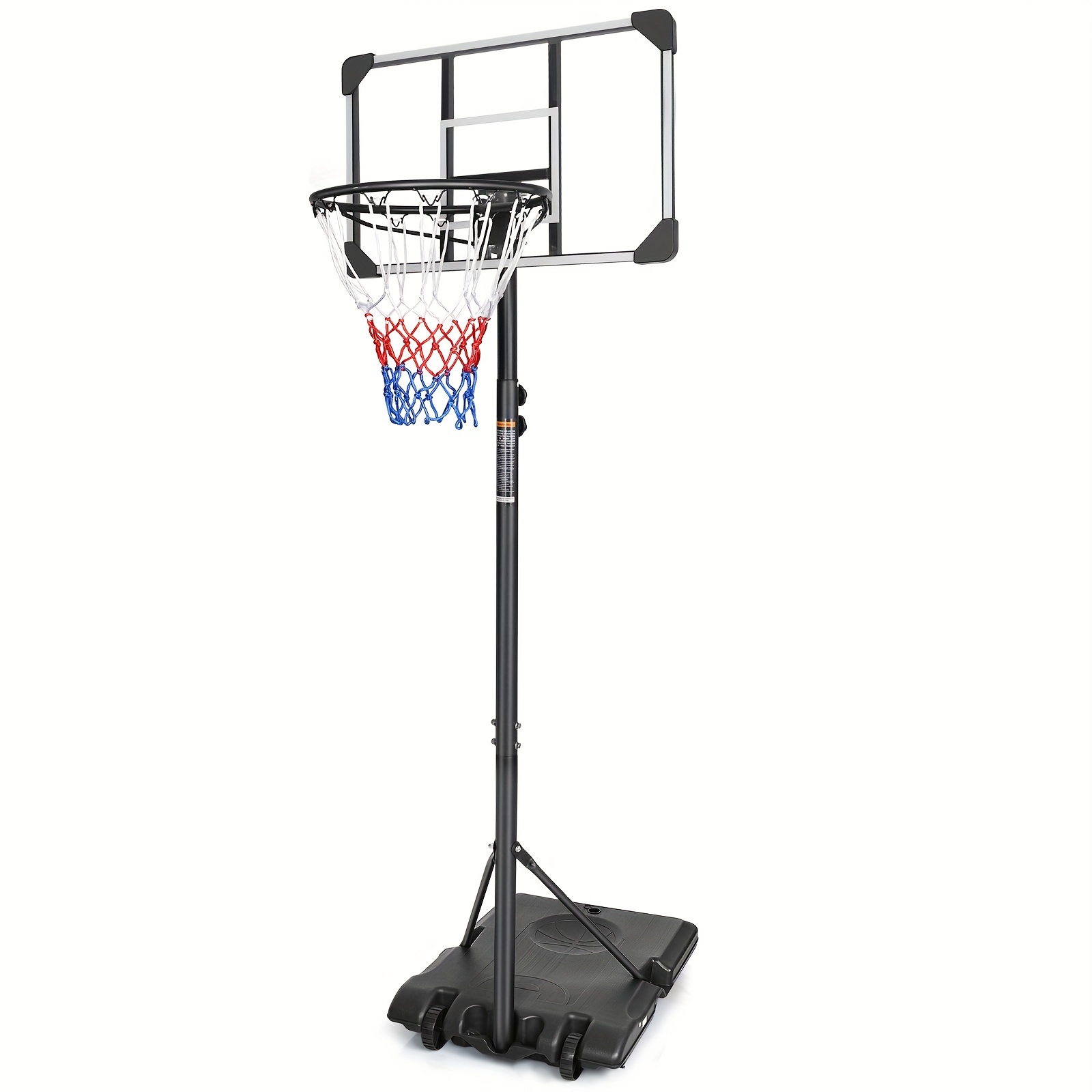 portable basketball hoop height adjustable 5 6ft 7ft outdoor basketball goal system with 28 inch shatterproof backboard