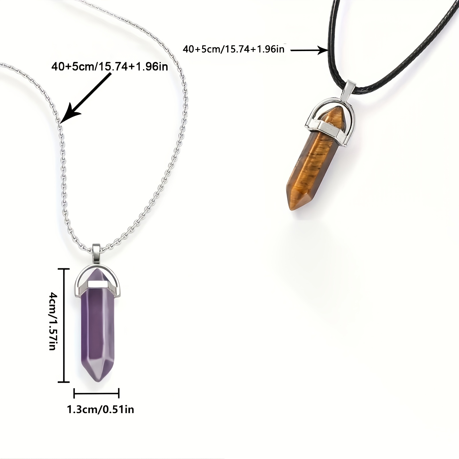 Natural Stone Pendant Set of 8 Polished Rolling Stone Chains