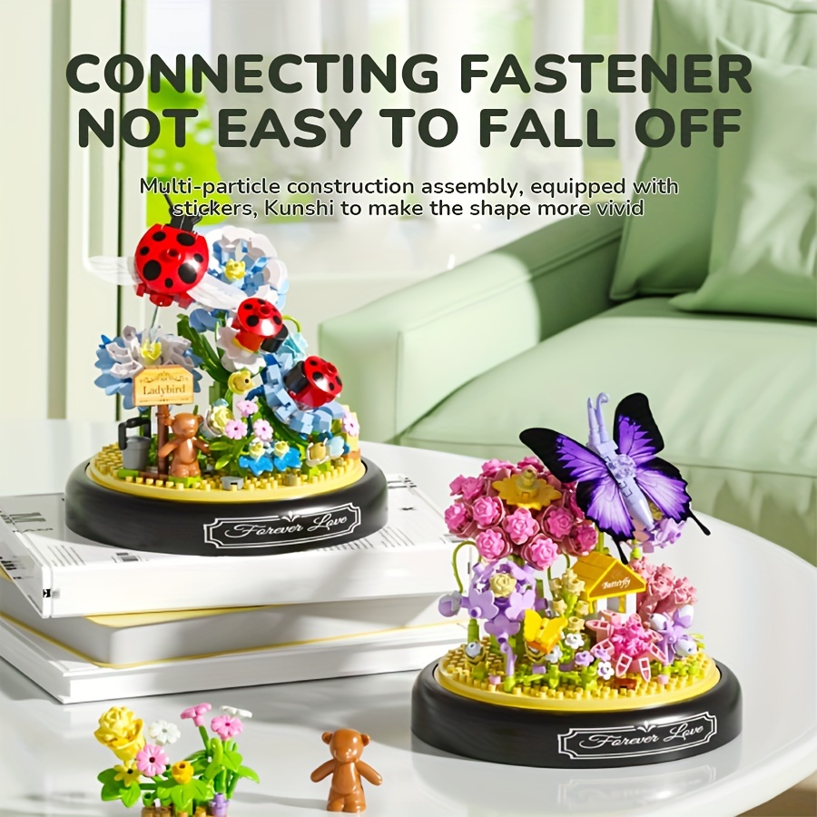Micro Grain Building Block Ornament Set with Base Dragonfly 568pcs