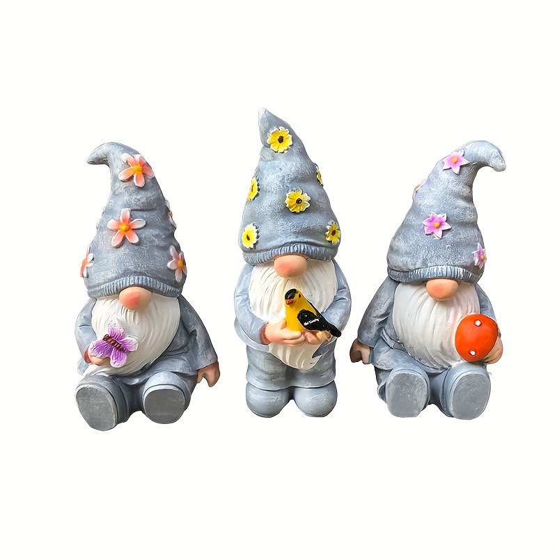 Image of 3pcs Set Of Resin Faceless Elf Series Crafts Ornaments Desk Office Table Home Garden Potted Plant Decorations