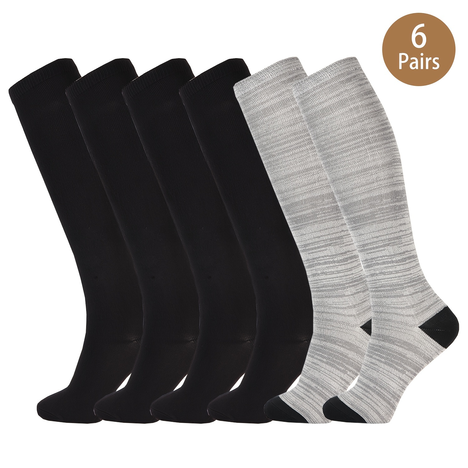 

6pairs Comfort & Breathable Daily Knee-high Socks Women's Stocking & Hosiery