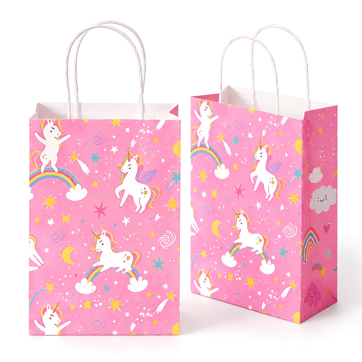 TEMU 24 sacs cadeaux licorne avec poignées, sacs de friandises en papier licorne, sacs de fête, sacs de bonbons et de collations pour les fournitures