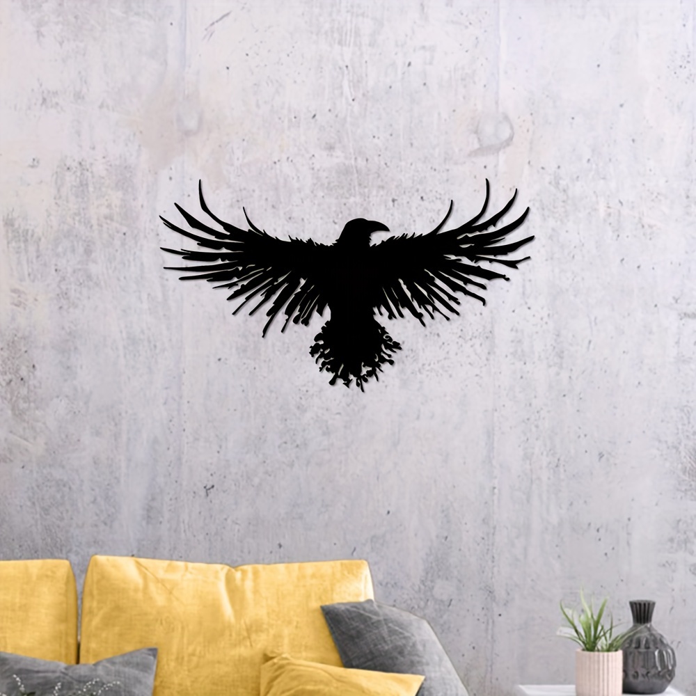 

1pc Black Metal Wall Art Decor, Iron Silhouette Bird Wall Hanging For Living Room, Bedroom, Farmhouse, Garden - Elegant Home Decorative Sculpture For Indoor & Outdoor Display