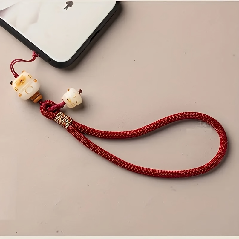 Image of 1pc Cat Bracelet Mobile Phone Pendant, Exquisite Mobile Phone Lanyard, Fashionable Mobile Phone Case Lanyard