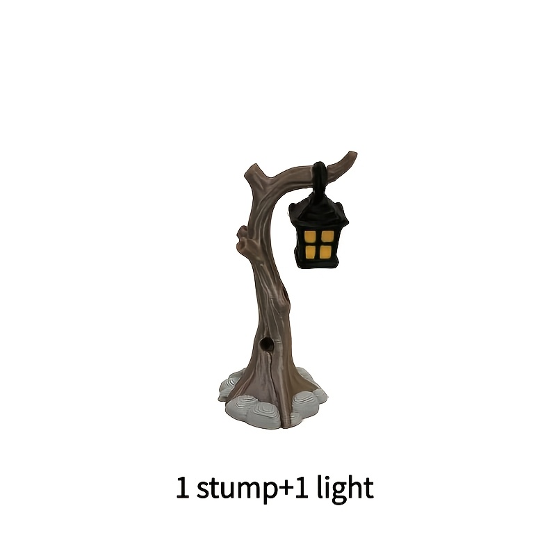 TEMU 2pcs Miniature Landscape Decor Ornaments, Plastic Mini Festival Branch Lights, , Decorations For Enthusiasts