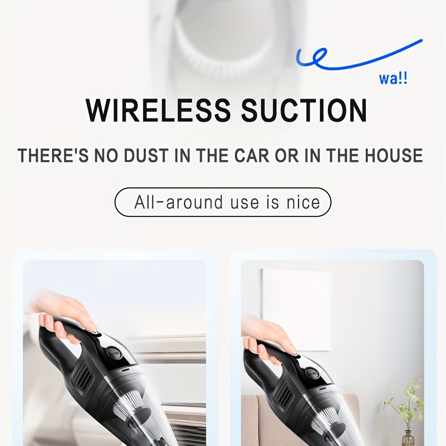 portable vacuum cleaner for home and car use handheld with powerful suction usb rechargeable mini cleaning vacuum   with   accessories suitable for cars   etc crevice tool 2000mah 2 44w 40dps details 13