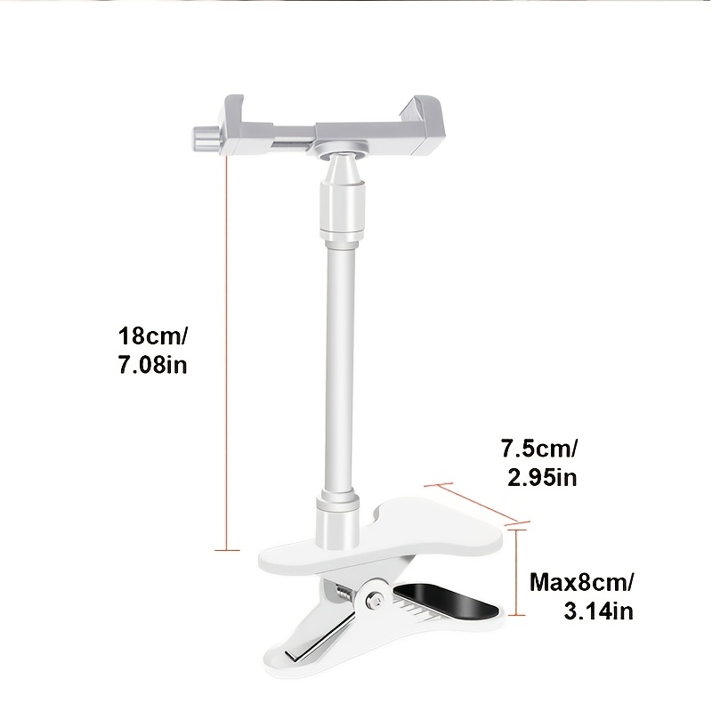 TEMU Support de fixation à pince pour caméra bébé sur berceau, 1 pièce, support de moniteur à col de cygne perçage ni outil avec bras flexible et