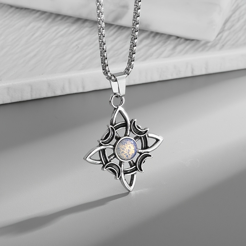 A Vintage Ethnic Elegant And Beautiful Celtic Witch's Knot Pendant Necklace For Women Irish Knot Fashion Banquet Prom Jewelry Gift - Wear And Special Occasions, For Halloween