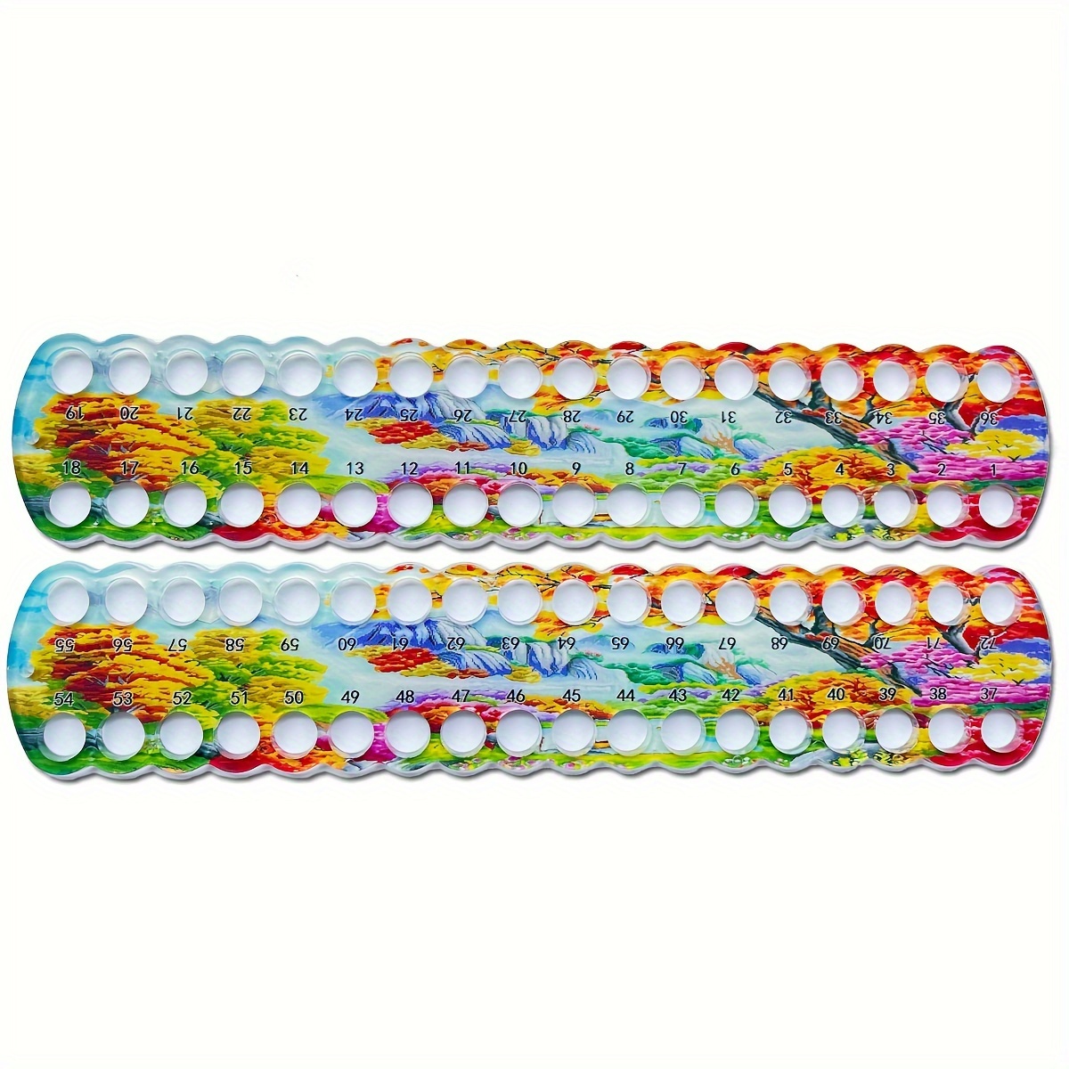 TEMU 2pcs/set Acrylic Wire Board Cross Stitch Divider, 72pcs Large Hole Threading Boards, Thread Separator And Winding Board Thickened Hanging Board,