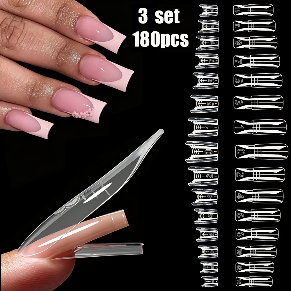 60pcs and 180pcs Short Square Quick Nail Extension Molds