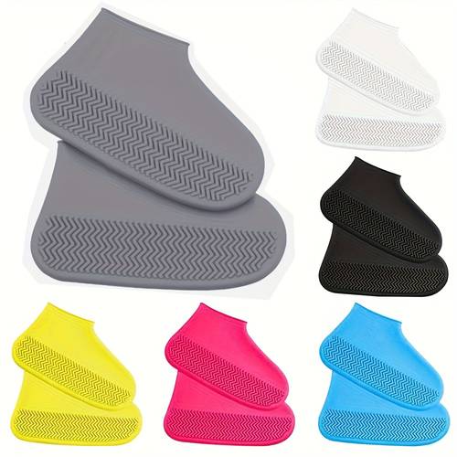 2pcs non slip silicone shoe high elastic wear resistant unisex rain boots for outdoor reusable shoe cover
