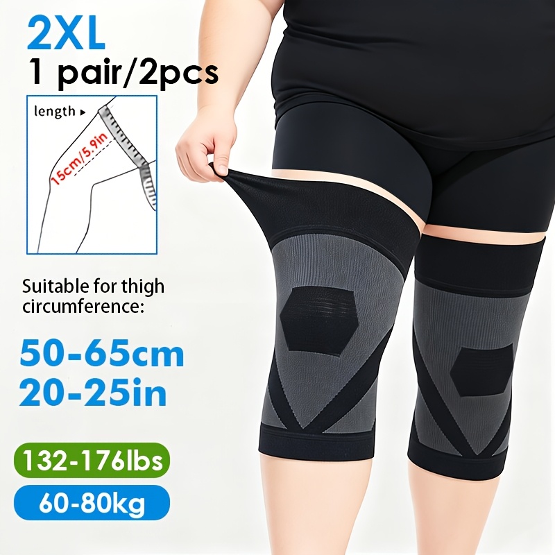 TEMU 2pcs/ 1 Pair-graphene Ultra Thin Extra Large Warm Compression Knee Braces, High Elasticity Breathable And Comfortable Plus Size Knee Sleeves,
