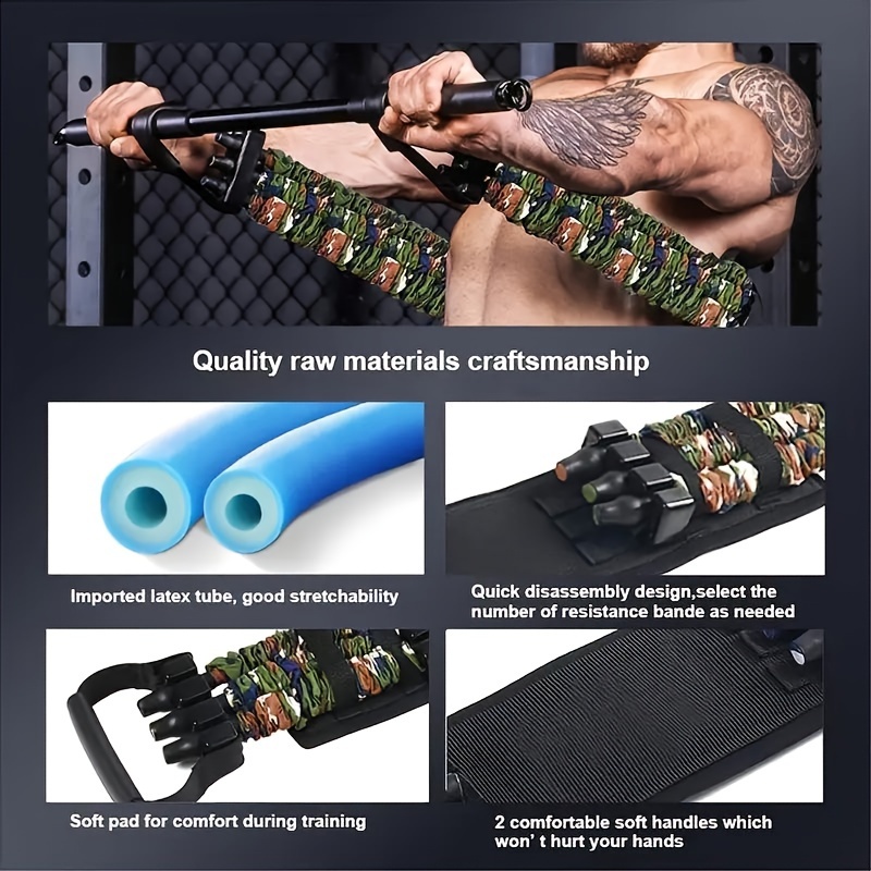 Adjustable Push Up Resistance Band With Soft Handles, Chest Muscle ...