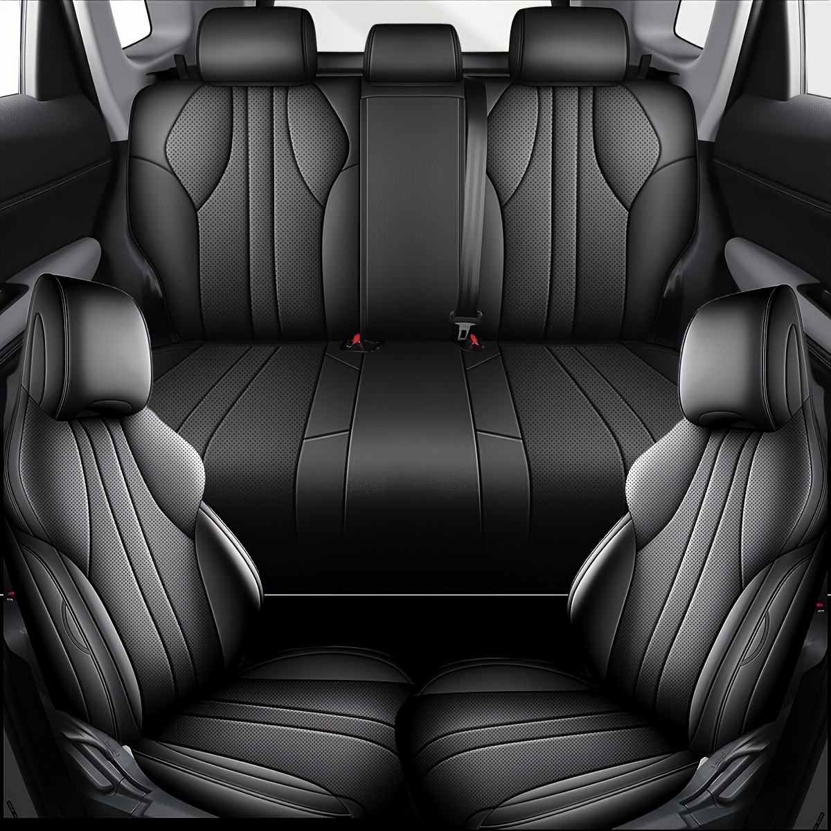 TEMU Designed For U, Only Compatible With 2023-2024-2025 Rear Split Model (with Cup Holder), Light Luxury Five-seat Car Seat Covers, 360Â° Full