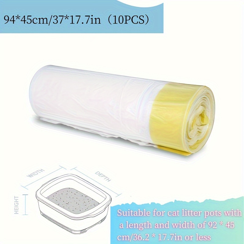 TEMU 20/10pcs Per Roll Large Cat Litter Box Trash Bags, To Litter Box Cat Litter Bags, Disposable Portable Large Cat Poop Bag Plastic Bags