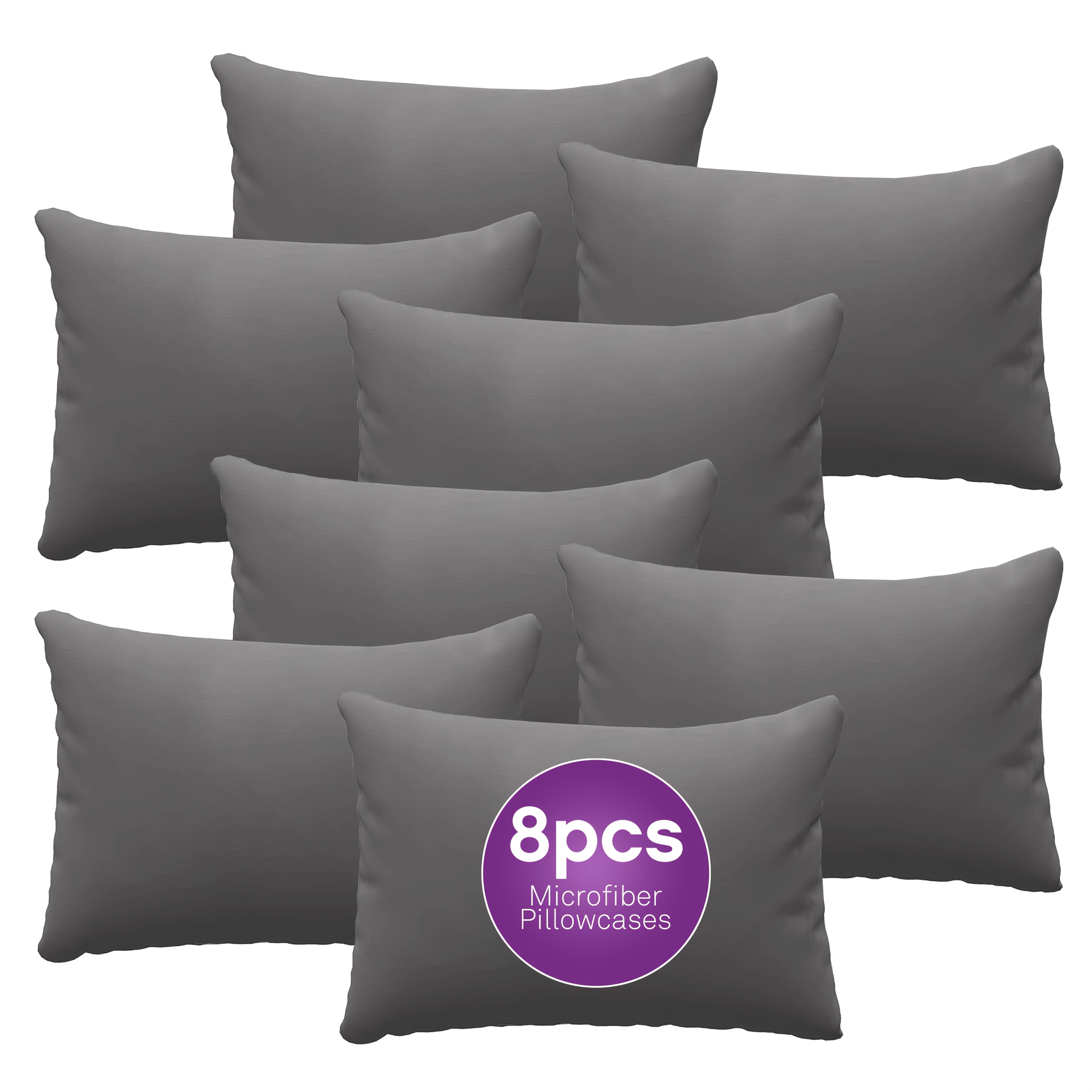 8 pièces, 100% Microfibre, Tissu Brossé Uni, Chambre à coucher, Taie d'oreiller, Salon, Canapé Universel: retailer-supplied image