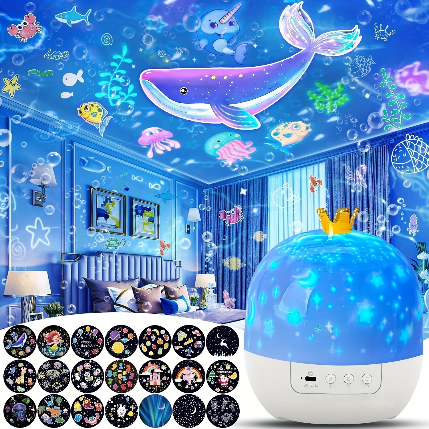 21 sets of movie for galaxy night light projector bedroom light projector ceiling star projector night light with 360 adjustable rotation birthday christmas gift room decoration