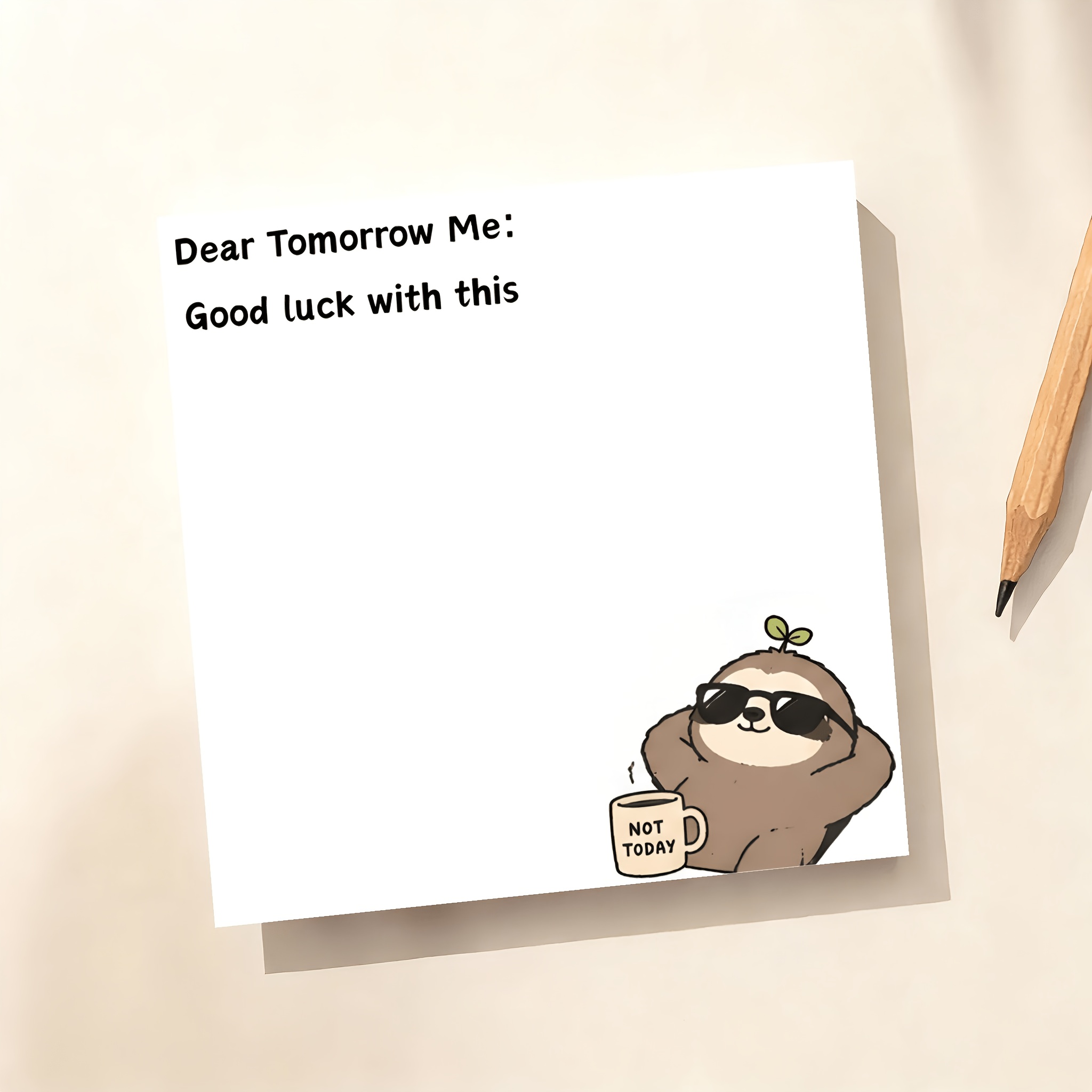 TEMU Bloc-notes Amusant avec "Cher Moi" et Design de Tasse "Pas Aujourd'hui", Cahier pour Notes, Listes de Tâches, Bureau, École et Planification