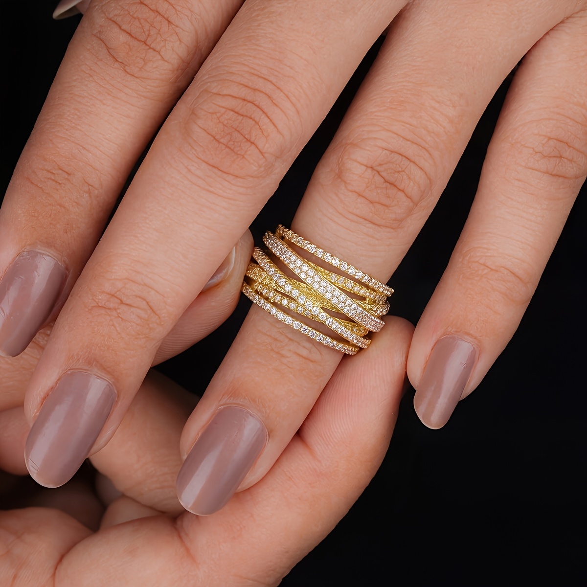 Women's Multi-layer Cross Ring, Fashionable Gift