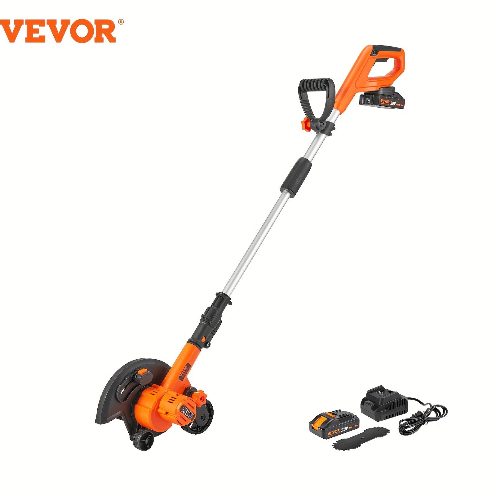 

Vevor Lawn Edger, 20 V Battery Powered Cordless Edger, 9-inch Blade Edger Lawn Tool With 3-position Blade Depth, Battery And Charger Included, For Lawns, Driveways, Borders, And Sidewalk Edges