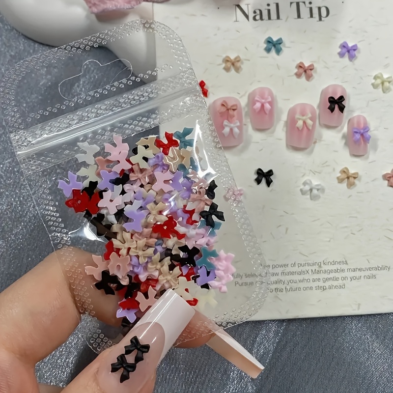 

Lot de Nœuds Hypoallergéniques pour Ongles - en Résine Colorés pour Décorations DIY d'Art d'Ongles, Chaussures et Coques de Téléphone