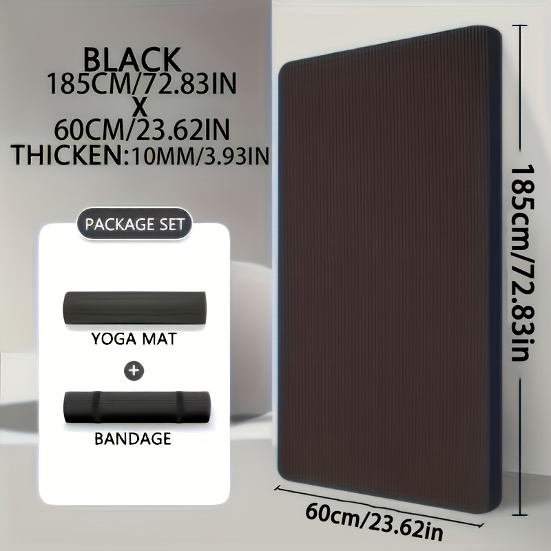 Image of 1pc 200x80x1.5/2cm Thick Yoga Mat, With , Thickened High-density Non-slip Yoga Mat, Unisex, Suitable For Pilates, Home Exercise