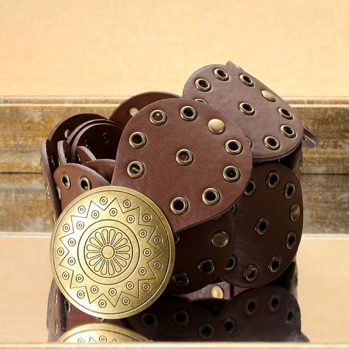 1pc vintage distressed small round cake ethnic style hollow out decoration must have for vintage style enthusiasts spicy styling belt waistband essential for halloween vintage party stage high end outfits very small spliced round cake