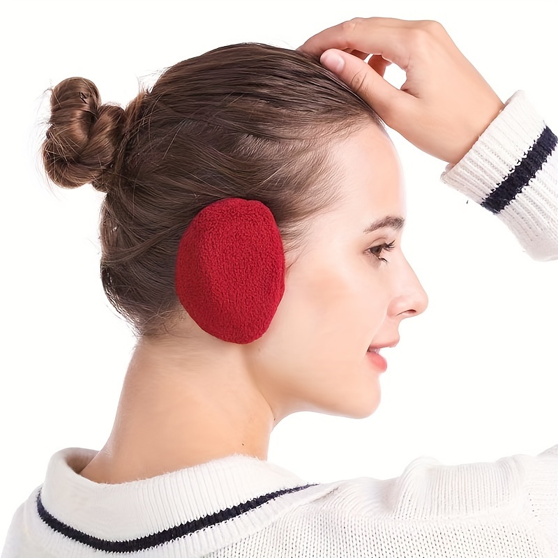 

Fleece Earmuffs For Women And Men - Hand Washable Polyester With , Woven Holiday Themed Headwear, Lightweight And - 1 Pair