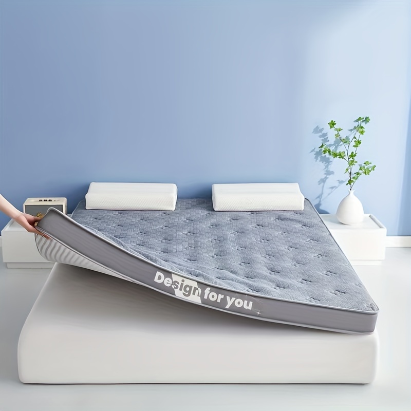 1pc thickened quilted latex layer high rebound   memory foam mattress memory high rebound latex thickened knitted breathable non slip mat foldable   mattress pillow core not included details 5