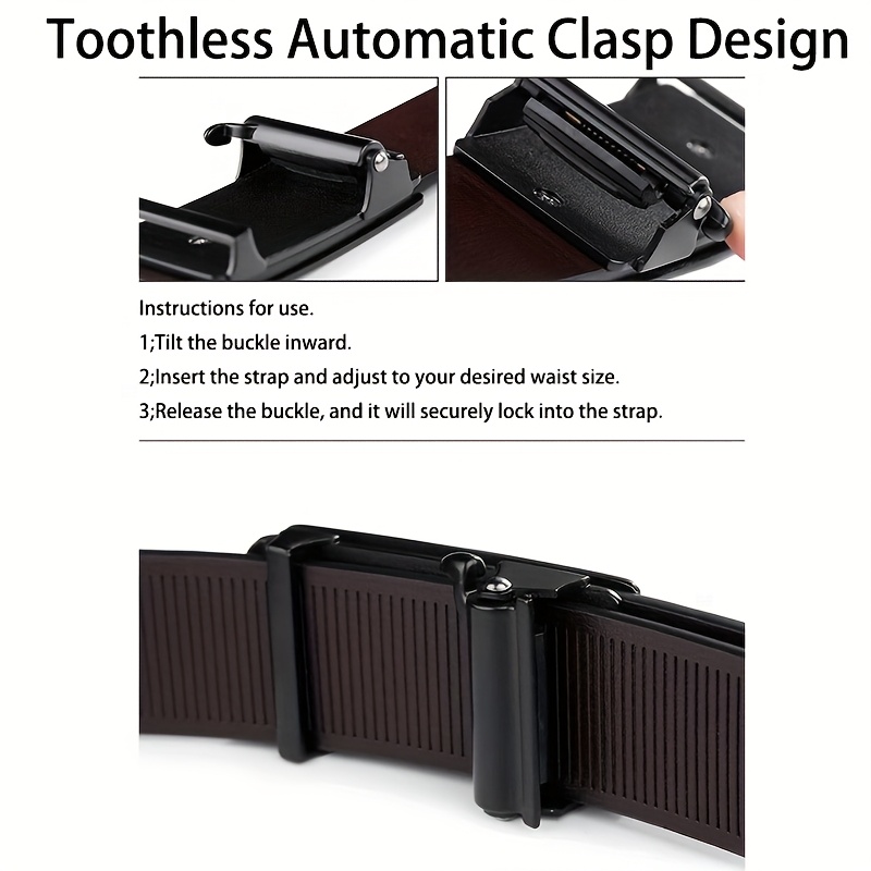Men's White Airplane Pattern Business Belt with Alloy Automatic Buckle