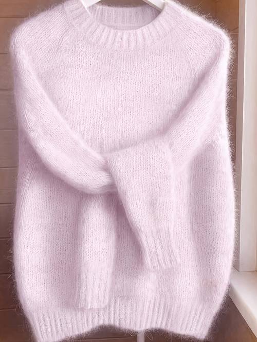 ladies elegant french style round neck pullover suitable for spring and autumn
