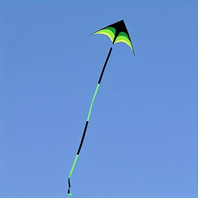 TEMU Zree Large Triangle Kite - 6/10/30m Tail, 100m Handle & Thread, Durable Nylon Tearproof Albatross Kite For Outdoor Flying, Stability & Control,