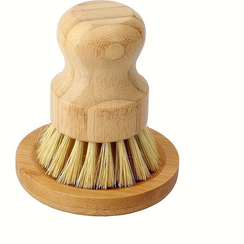 

1pc Handheld Pot Brush | Kitchen Vegetable Scrubber | Non-electric Cleaning Brush | Quick-dry Wooden Base Dishwashing Brush For Sink, Countertop & Cookware Cleaning