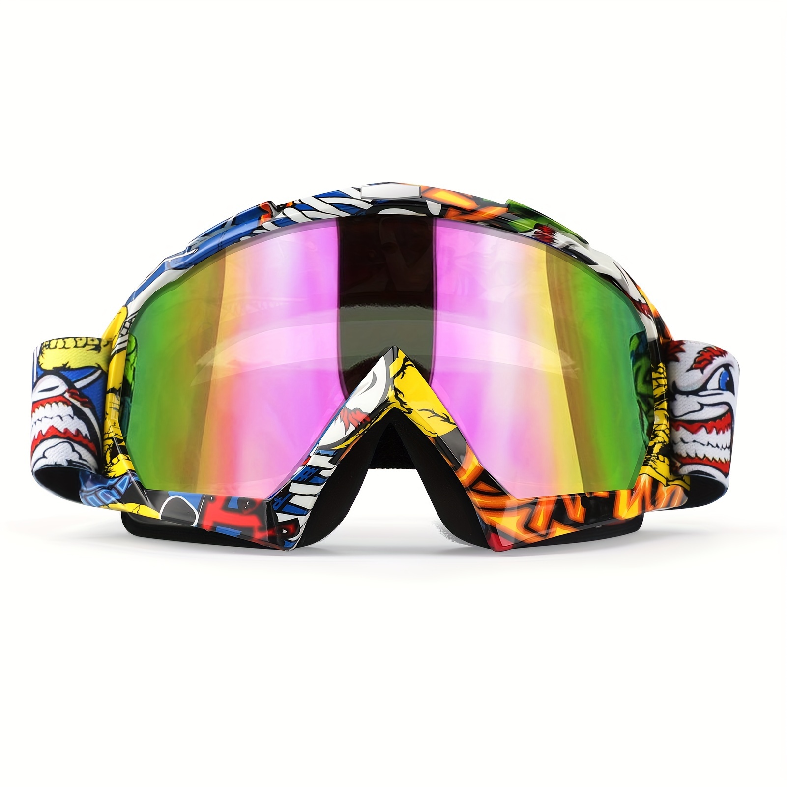 TEMU Motorcycle Goggles Motocross Goggles Windproof Atv Dustproof Racing Goggles Anti-scratch Skiing Goggles Protective Safety Eyewear Tpu Frame Pc