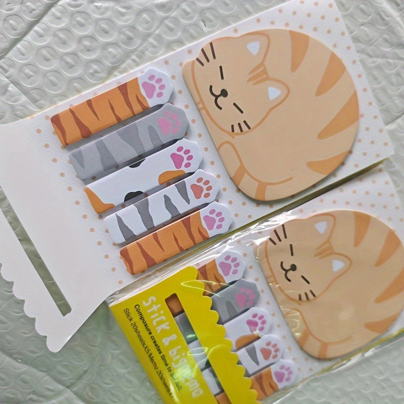 

120pcs Cute Cat Themed Notes - Cartoon Animal Design, School & Office Supplies, Gift Packaging Cat Stationery