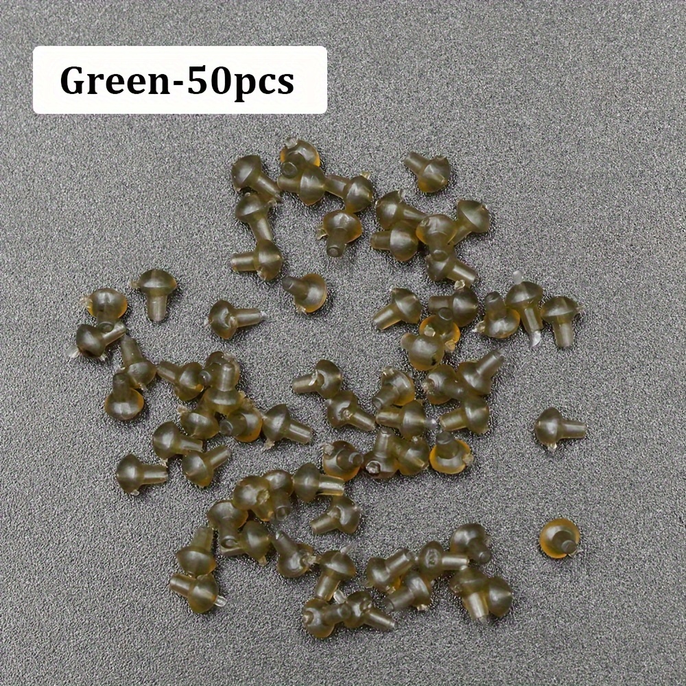 50pcs Fishing Hook Stop Beads , Bait Screws Rings Stoppers, Fishing Tackle