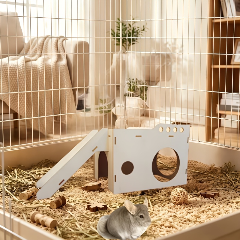 Large-Sized Wooden Pet Castle for Small Pets