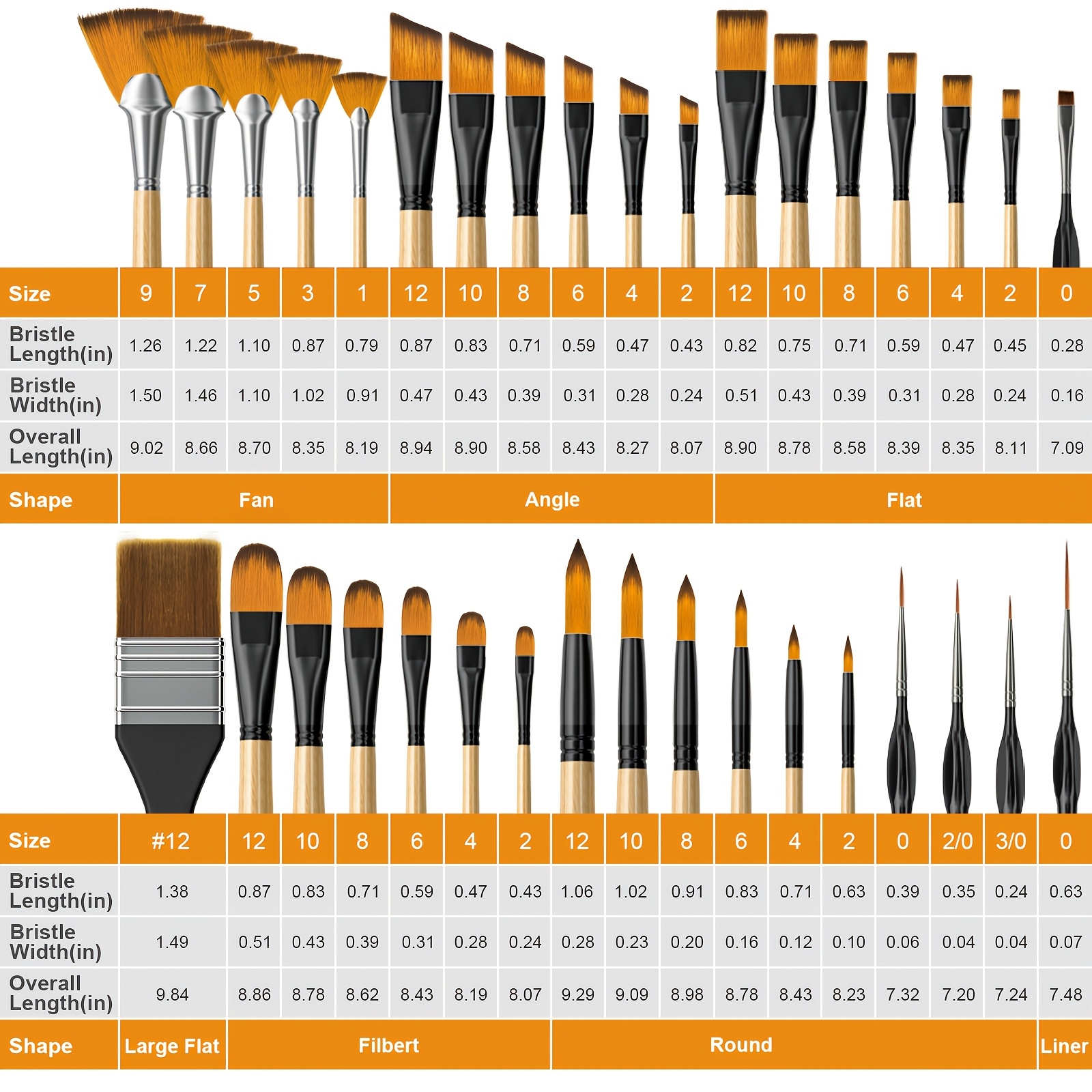 36pcs Professional Paint Brush Set with Cloth Roll for Artists