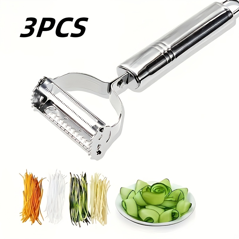TEMU 3pcs Kitchen Peeling Tool Fruit Peeler, Kitchen Vegetable Peeler, Peeler, Vegetable Grater, Fruit Grater, Chopper, Vegetable Cutter, Melon