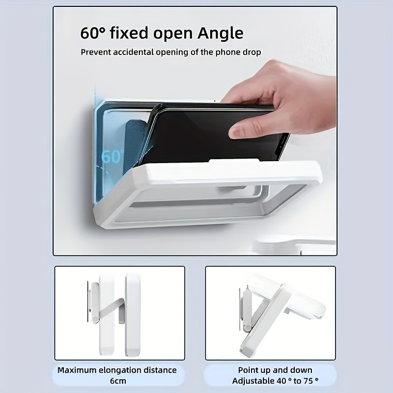 360 degree rotation   shower phone holder case mounted on bathroom bathtub kitchen wall for iphone 15 14   pro max xs xr suitable for 6 8 inch phones details 4