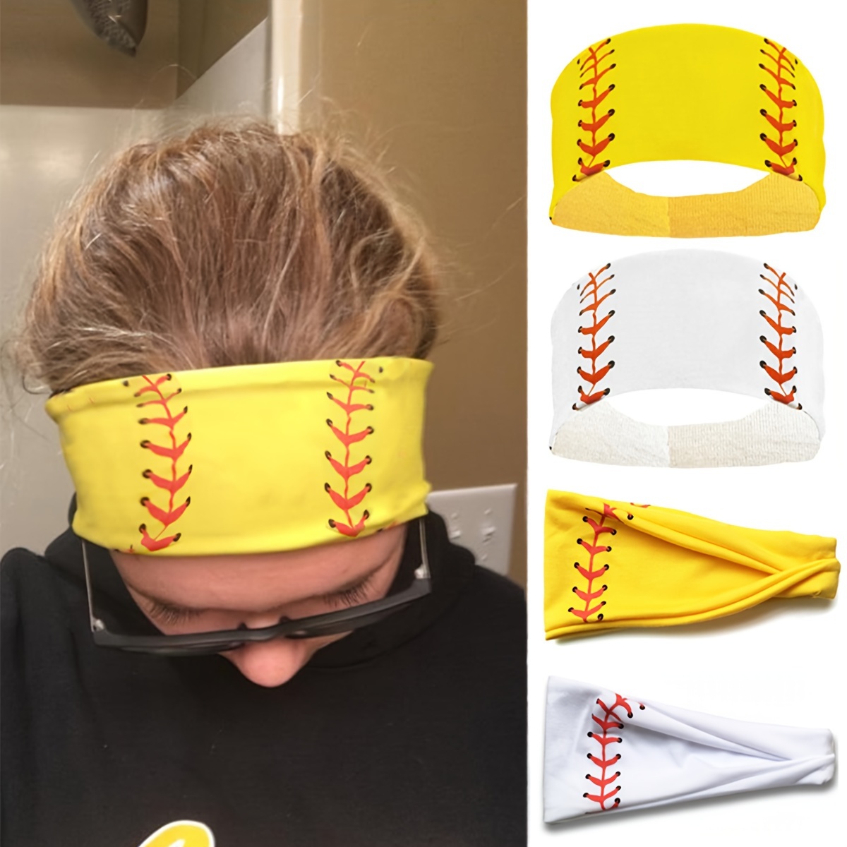 

2pcs, Baseball Softball Headbands, Sweat Absorbent Headband, Sports Hair Band For Yoga, Fitness, Student Headscarf, Athletic Headwear