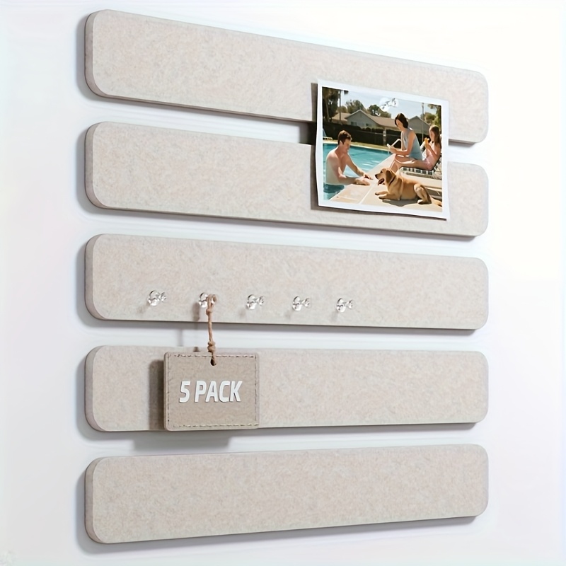 5pcs Self-adhesive Bulletin Board Strips - For Home, Classroom Or Office Tri-layer Wall Display Rack - Perfect For Messages, Photos And Schedules