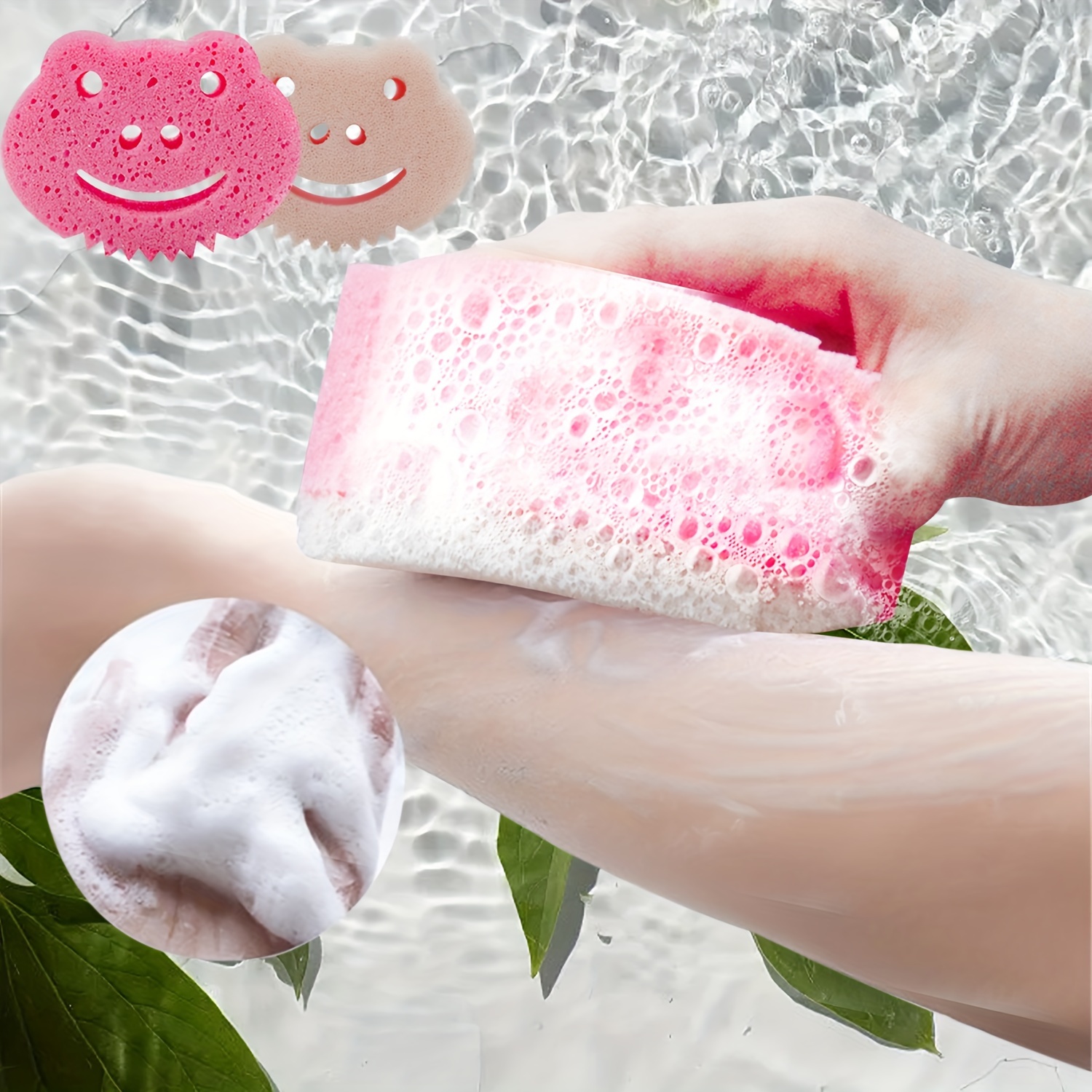 Double-Sided Large Blue Sponge for Bathing