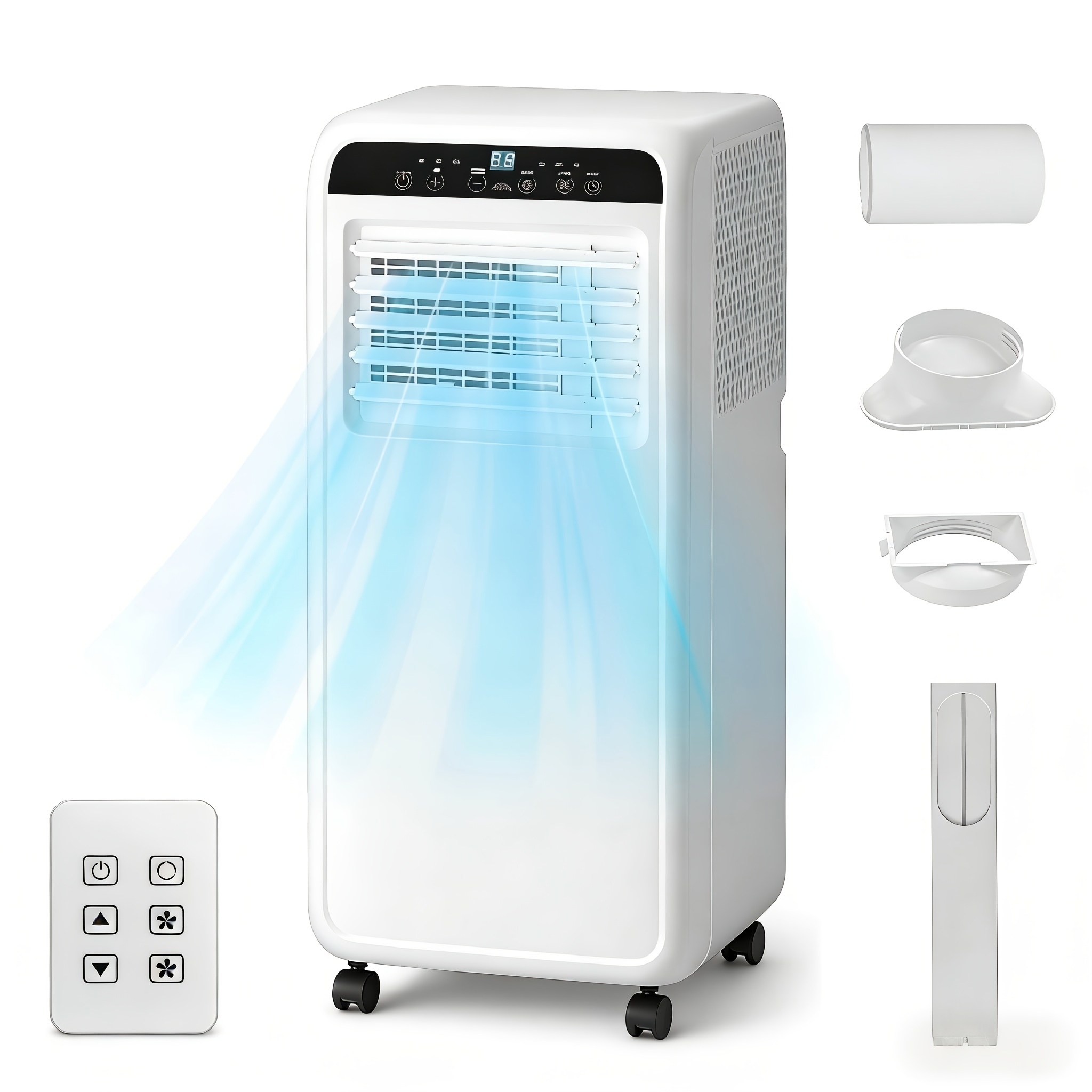 [Portable Quiet Cooling] 10000/8000 BTU Portable A...