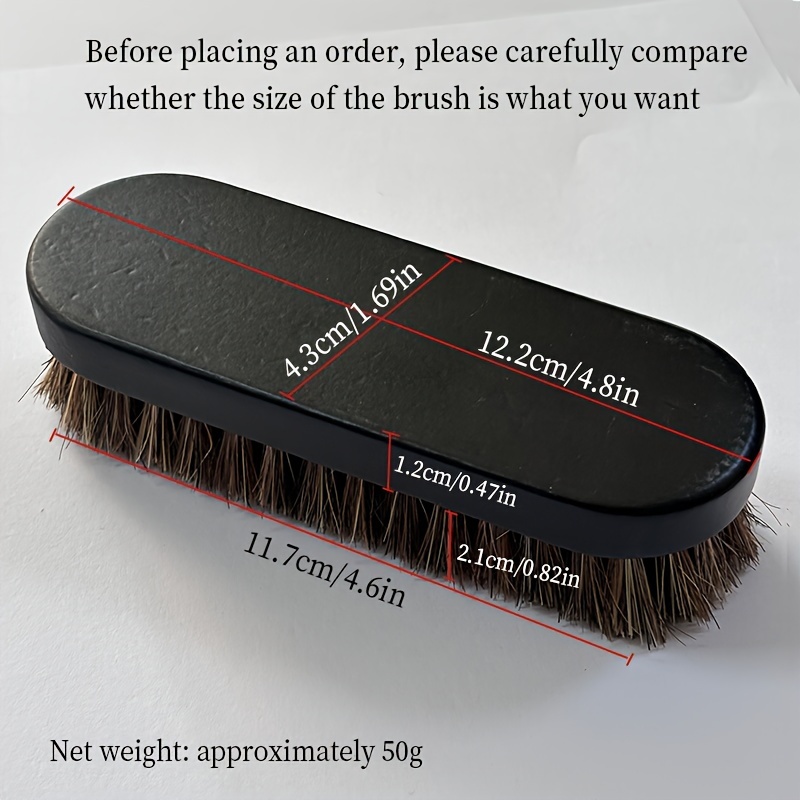 TEMU Solid Wood Fiber Shoe Brush, Square Shape, Oiling Brush For Leather Shoes, Cleaning Dust And Stains From Clothes And Shoes, Multi-functional