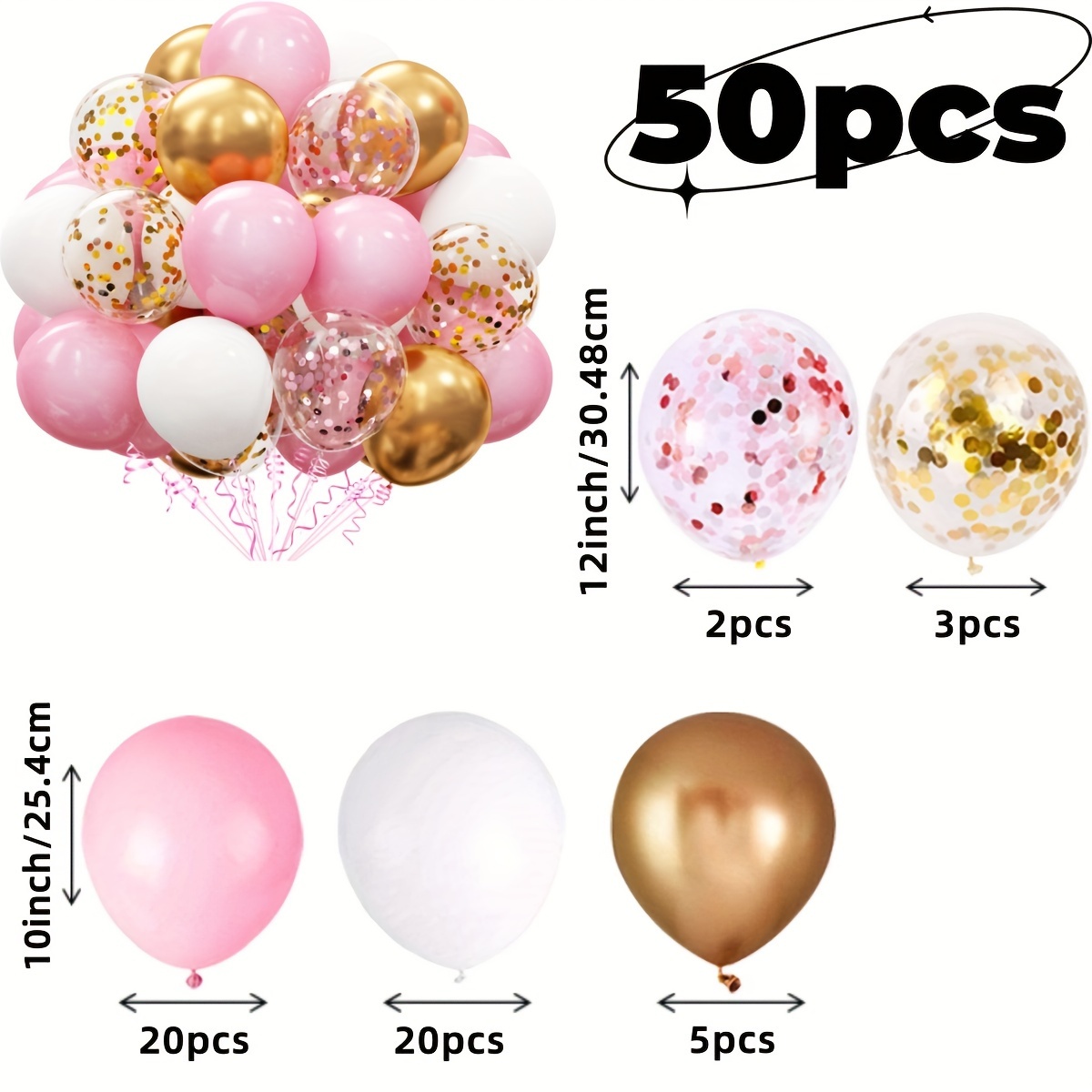 30 Yellow Balloons, 12 Inches Gold Confetti Balloons, Latex Helium Yellow And Wh - Foto 8