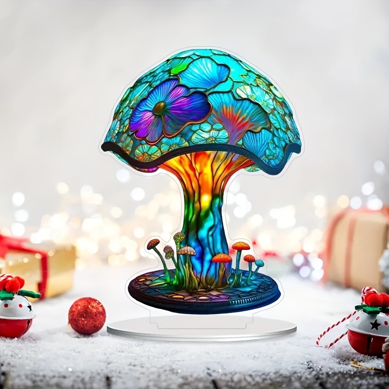 

Colorful Acrylic Mushroom Lamp With Transparent - Versatile 2d Desktop Decor For , Perfect Gift For