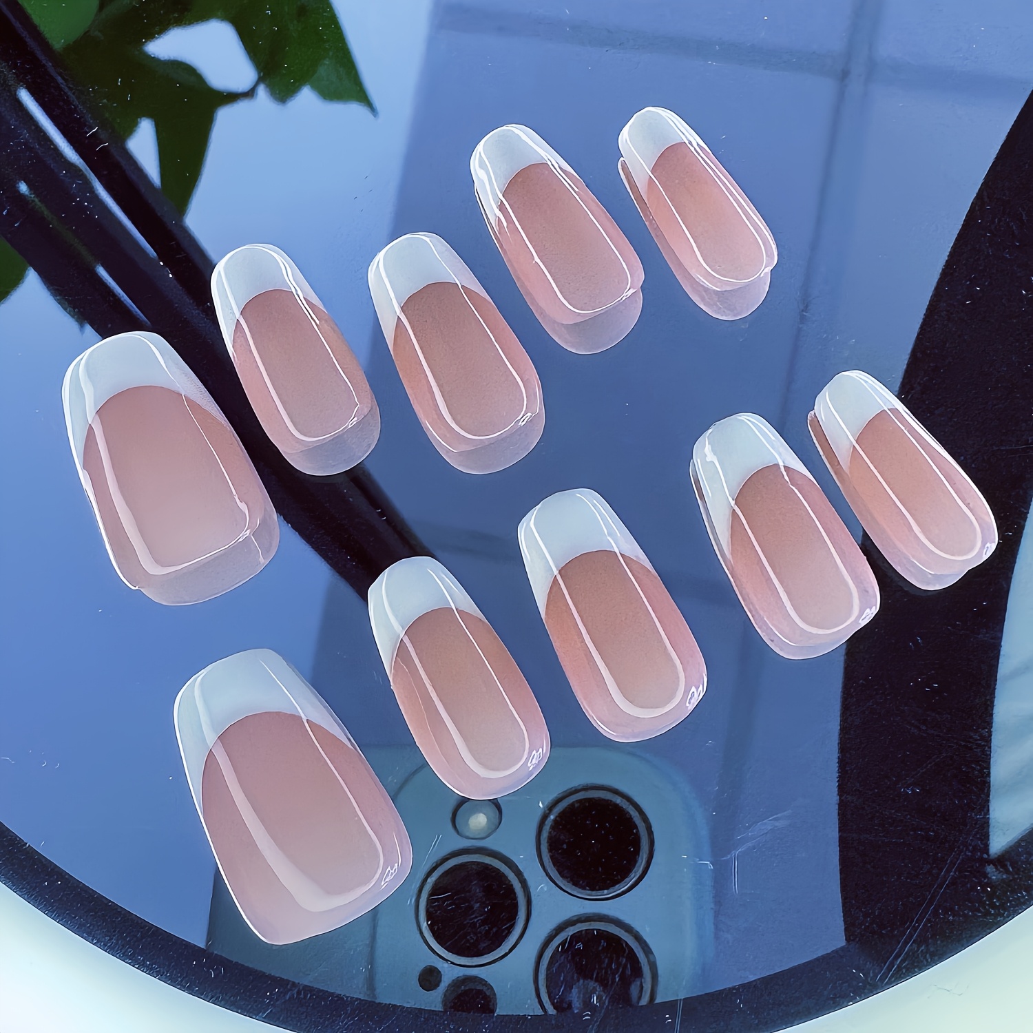 150 Stück Full Cover Nagel Tips – Matte Weiße French-Nagelspitzen, Pastelllila – Für Nagelverlängerung, Gelmodellage, Press On Nails